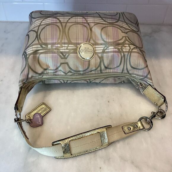 Coach F17209 Signature Plaid Hobo Bag Multicolor - Picture 10 of 15